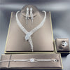 Silver Color Rhinestone Crystal Bridal Jewelry Set Earrings Necklace Wedding Geometric Elegant Romantic Bridesmaid Jewelry Sets - Weibrexx